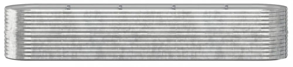 ezüstszínű horganyzott acél kerti magaságyás 368x80x68 cm