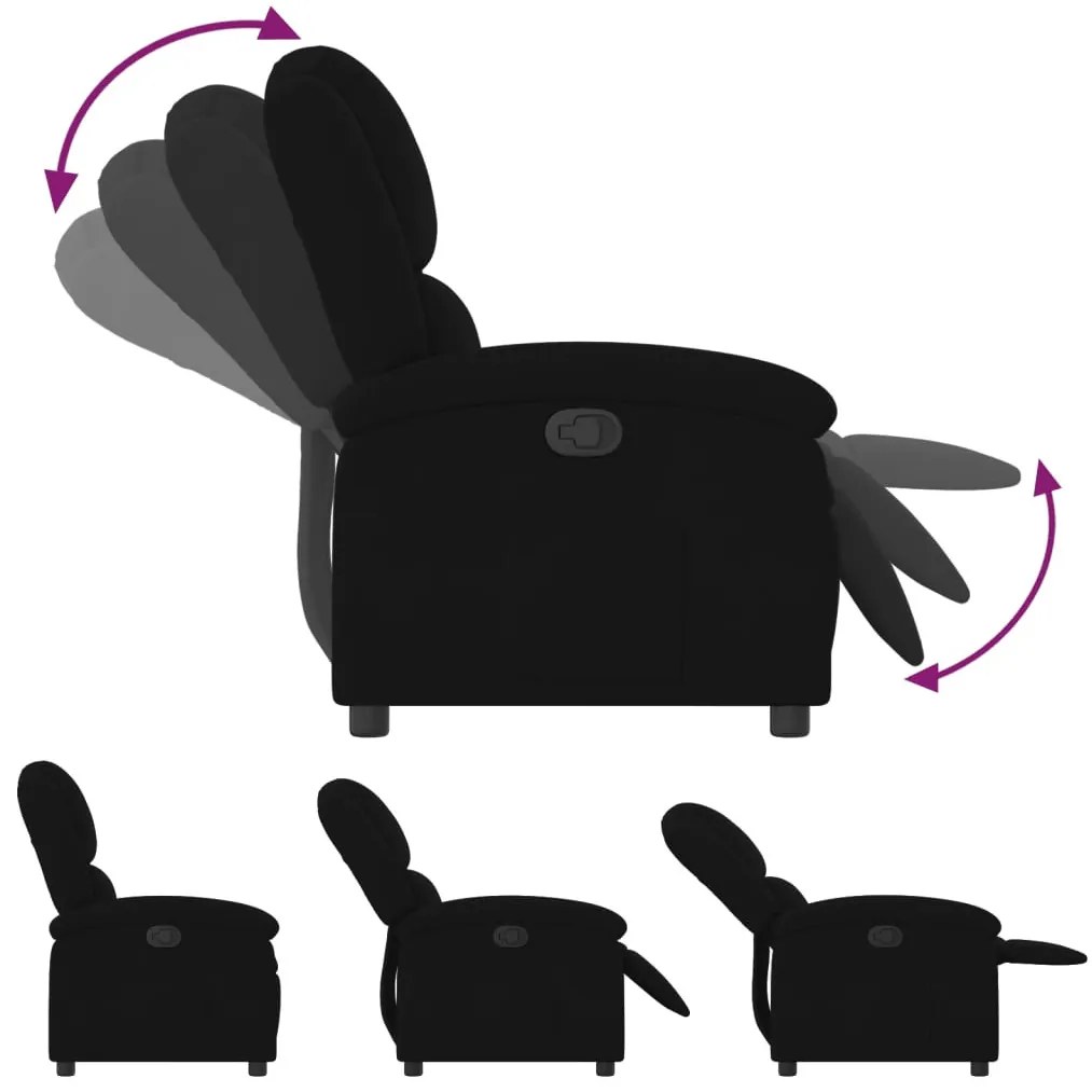 fekete bársony relaxfotel