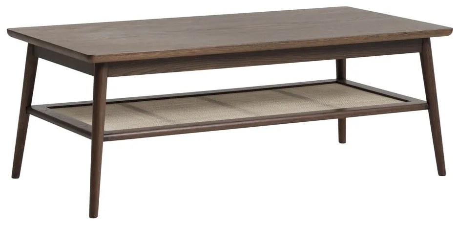 Barna dohányzóasztal tölgyfa dekoros asztallappal 60x120 cm Barrali – Unique Furniture