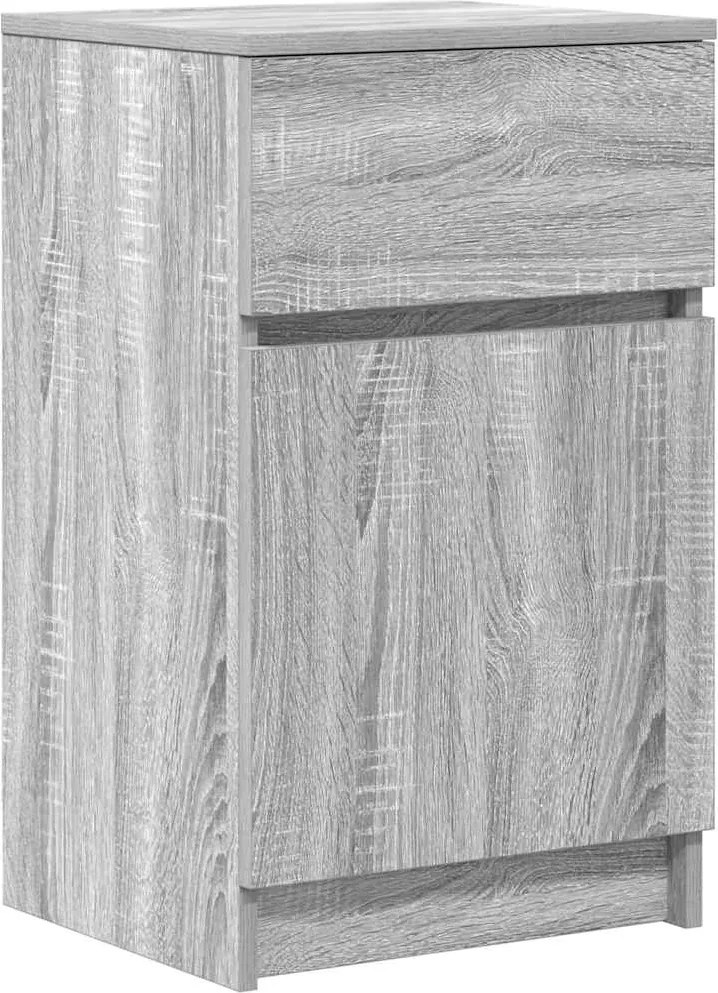vidaXL szürke sonoma színű szerelt fa éjjeliszekrény 39x35x65 cm