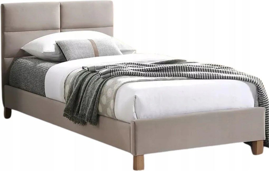 Ifjúsági ágy kárpitozott kényelmes velúr bézs 90X200 Sierra