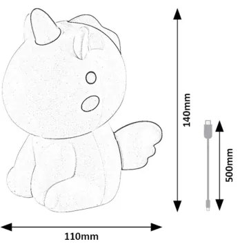 Rabalux 76020 - LED RGB Dimmelhető gyermek kislámpa UNICOO LED/0,45W/5V
