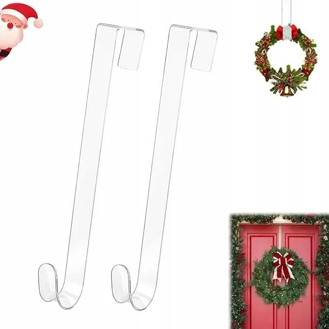 Újrafelhasználható bejárati ajtó akasztó átlátszó 31 cm 2 db