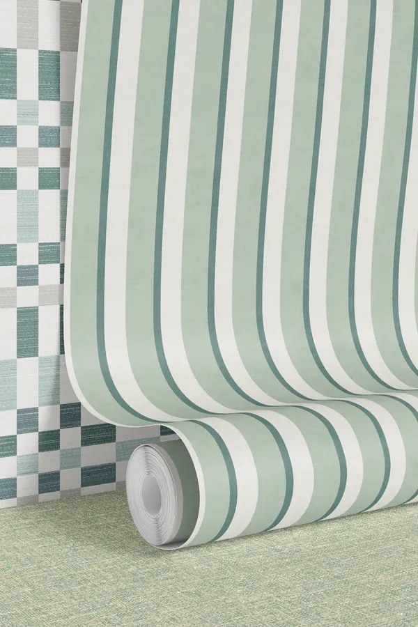 Esselle Home A La Mode Lolen zöld csíkos vlies tapéta – 100618EH