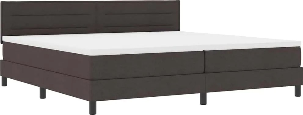 vidaXL Boxrugós ágy matracmal leddel Sötét Barna 200 x 200 cm szövet