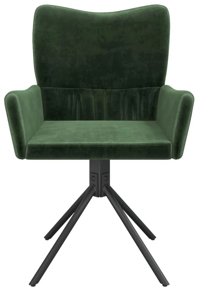 2 db sötétzöld bársony forgó étkezőszék