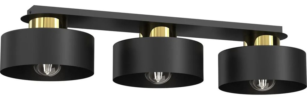 Mennyezeti lámpa MARTI 3xE27/15W/230V fekete/arany