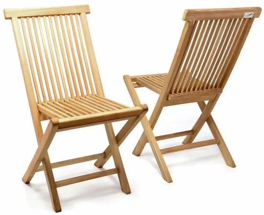 DIVERO összecsukható kerti szék tíkfából - 2 db