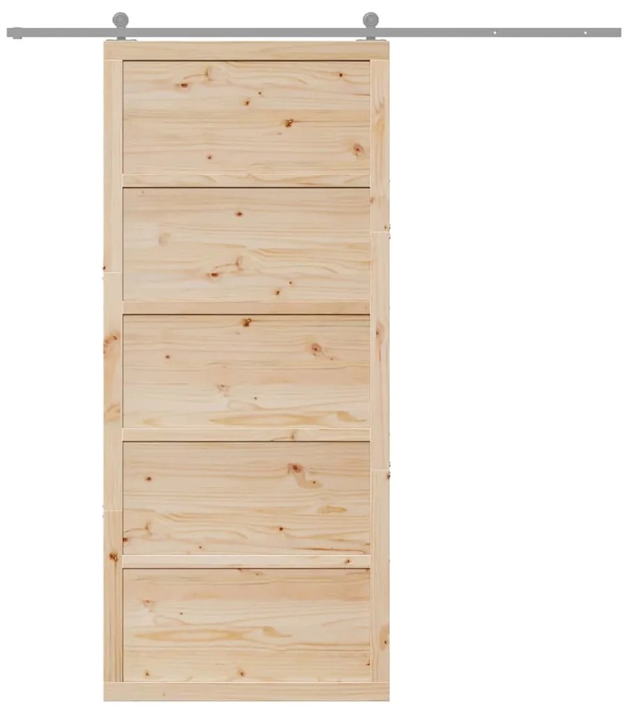 Pajtaajtó Természetes 100 x 208 cm Tömör fenyőfa