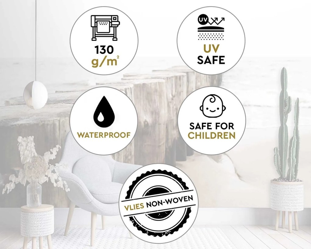 Gario Fotótapéta Hullámtöro a tengerparton Anyag: Vlies, Méret: 100 x 70 cm