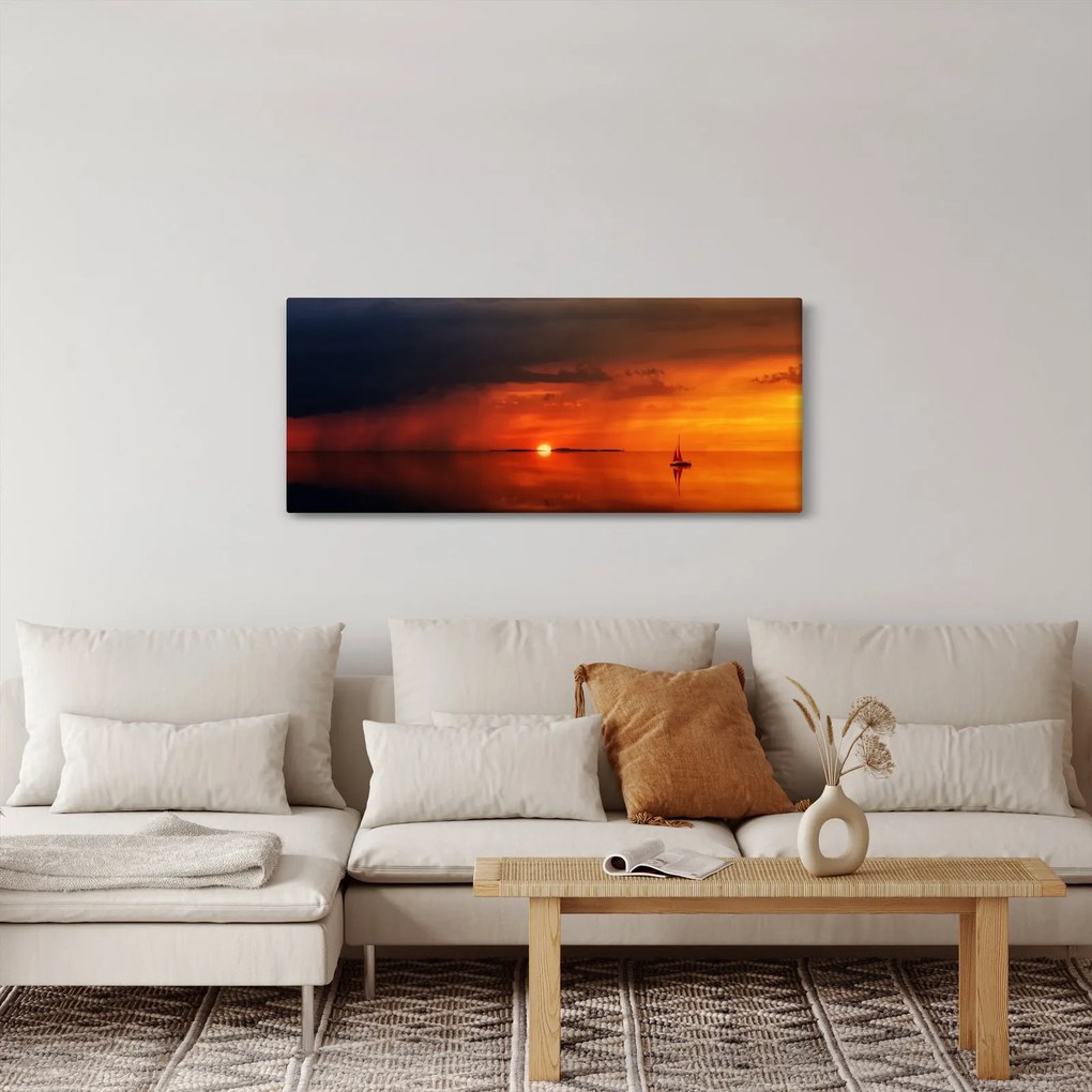Vitorlás naplementekor (120x50 cm)