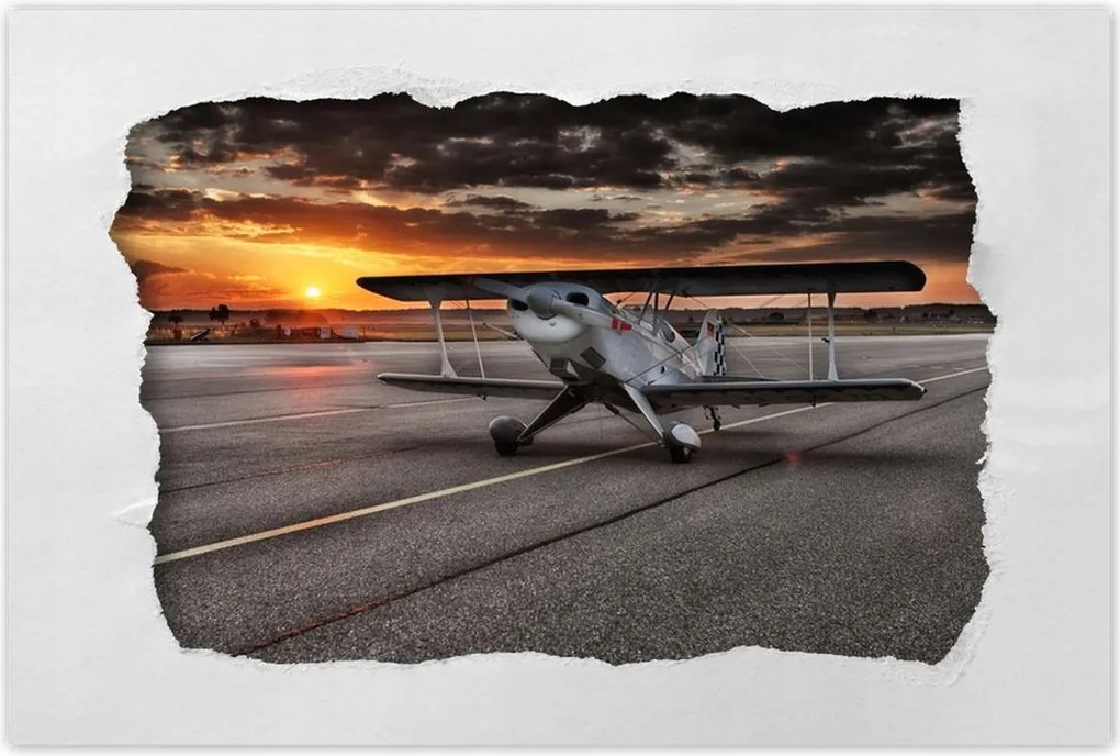 Poszterek 90x60 Repülőgép naplemente