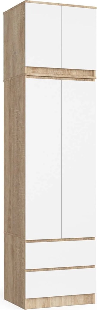 Szekrény Feltéttel S60 2D 2DB Clp Pk Sonoma Tölgy Fehér Akd