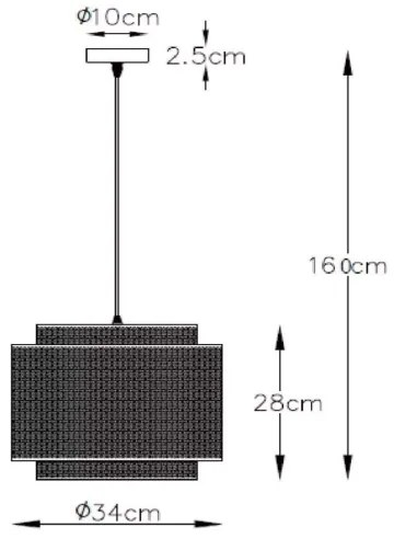 Lucide 02404/01/30 - Csillár zsinóron ORRIN 1xE27/60W/230V