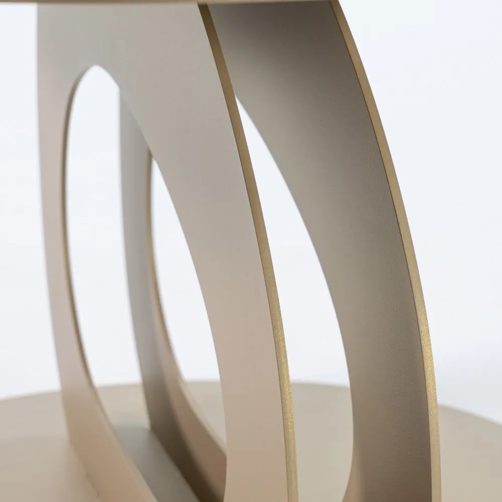 Bézs fém dohányzóasztal 55x66 cm Tonda – Spinder Design