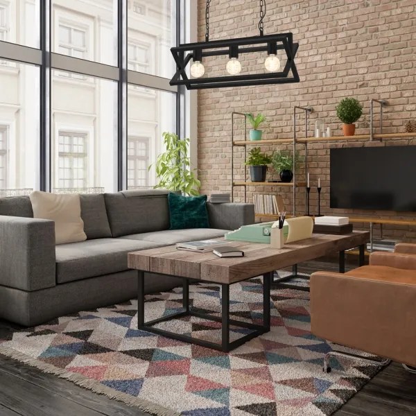 Csillár láncon ARNOLD 3xE27/60W/230V fekete