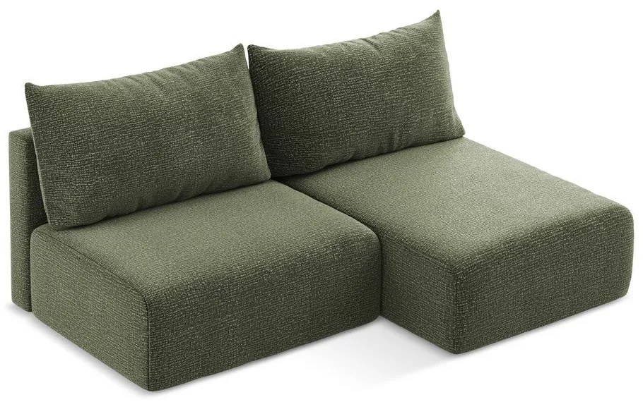 Zöld kinyitható-tárolóhelyes sarokkanapé (jobb oldali) Kalena – Makamii