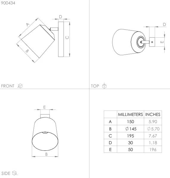 Eglo 900434 - Fali lámpa COTORRO 1xE27/25W/230V