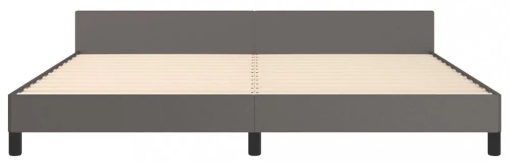 szürke ágykeret fejtámlával matrac nélkül 200x200 cm