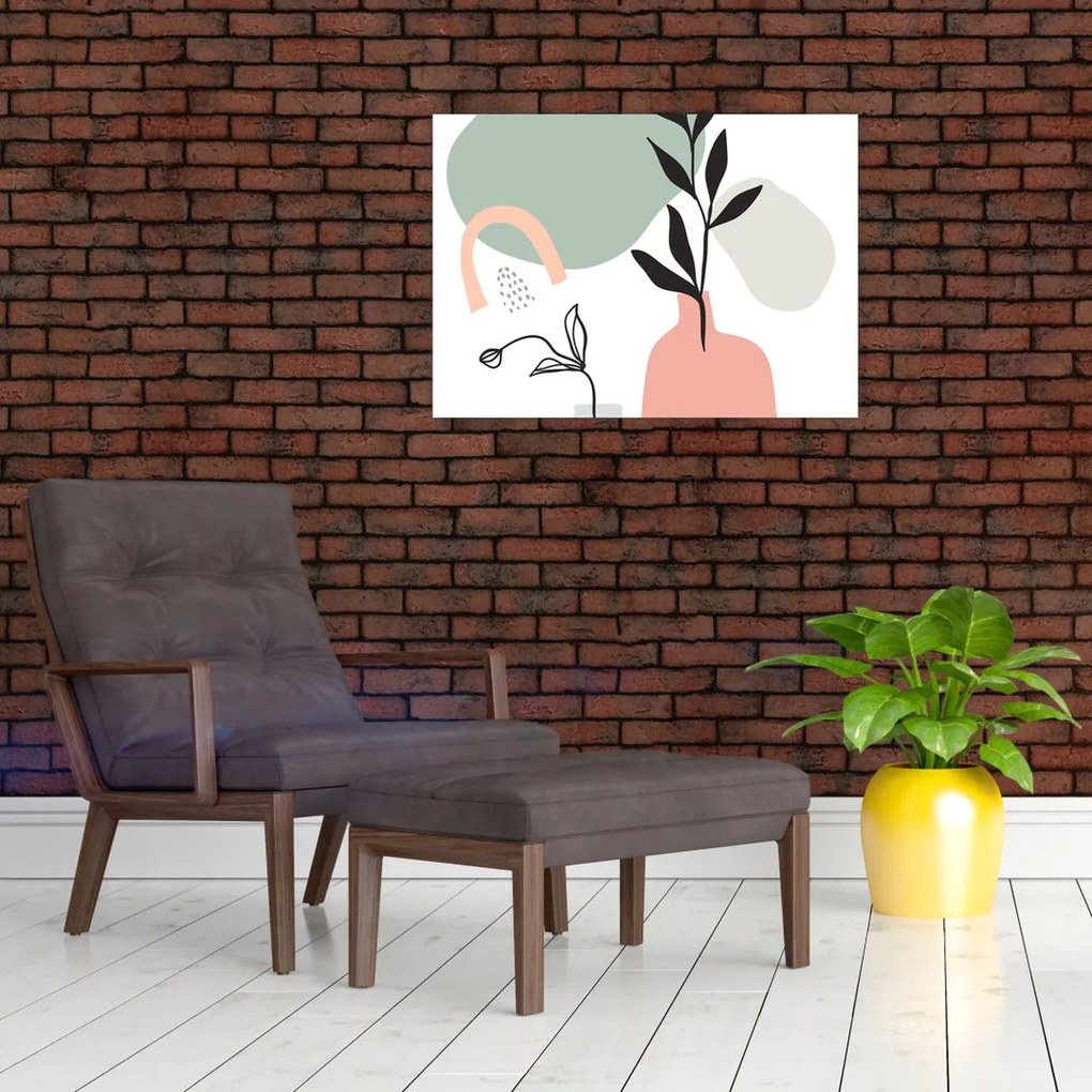 Üveg kép - Virágok vázában N⁰3 (70x50 cm)