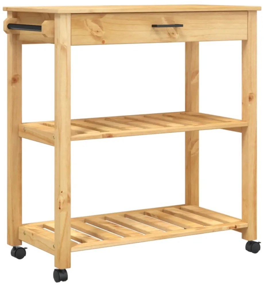 MONZA tömör fenyőfa konyhai kocsi 84 x 40 x 88,5 cm