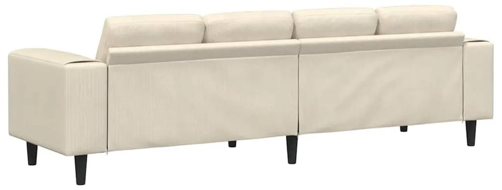 Szövet kanapé párnával Krém 208 cm Bársony anyag