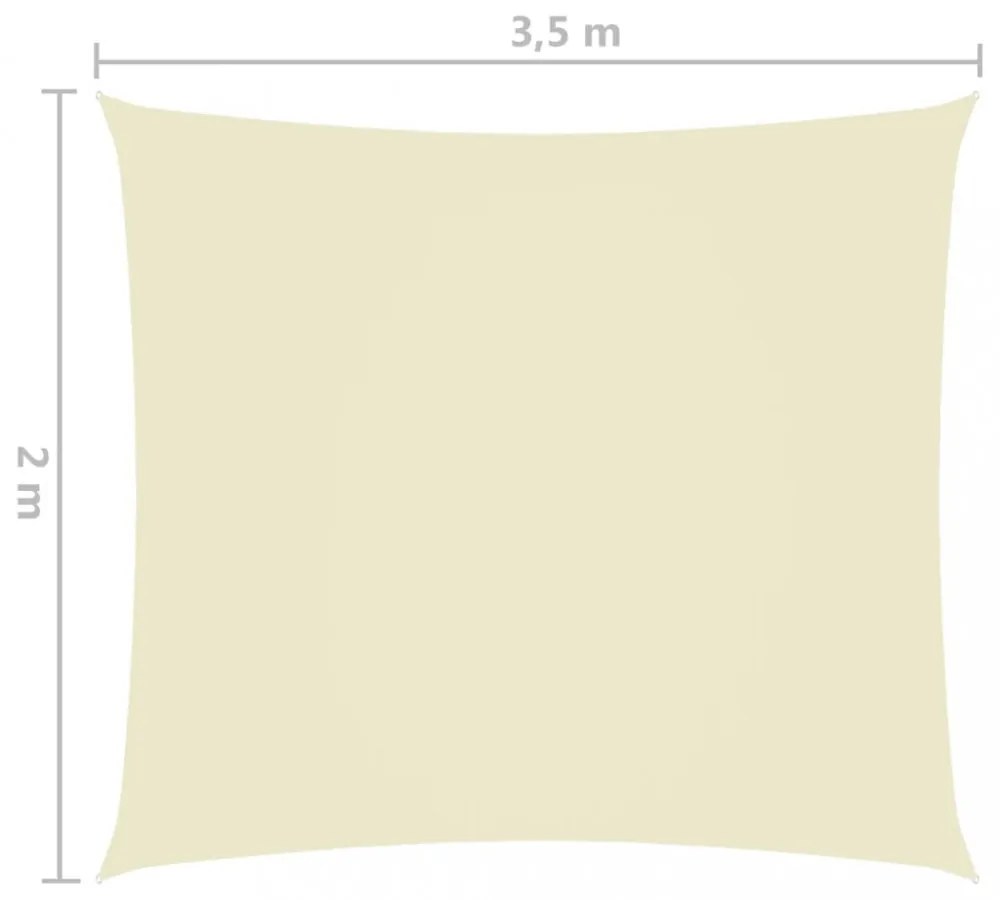 krémszínű téglalap alakú oxford-szövet napvitorla 2 x 3,5 m