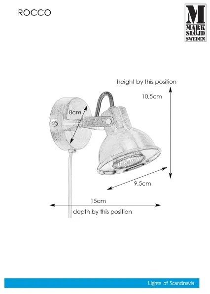 Markslöjd 107853 - Fali spotlámpa ROCCO 1xGU10/7W/230V