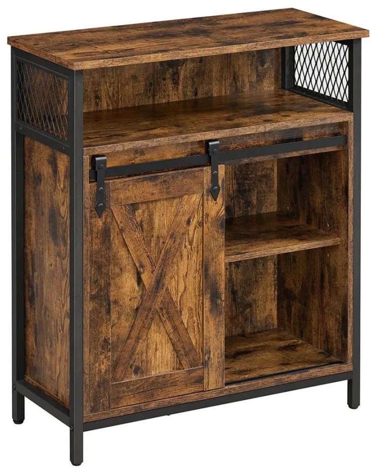 FIRA tolóajtós komód barna/fekete