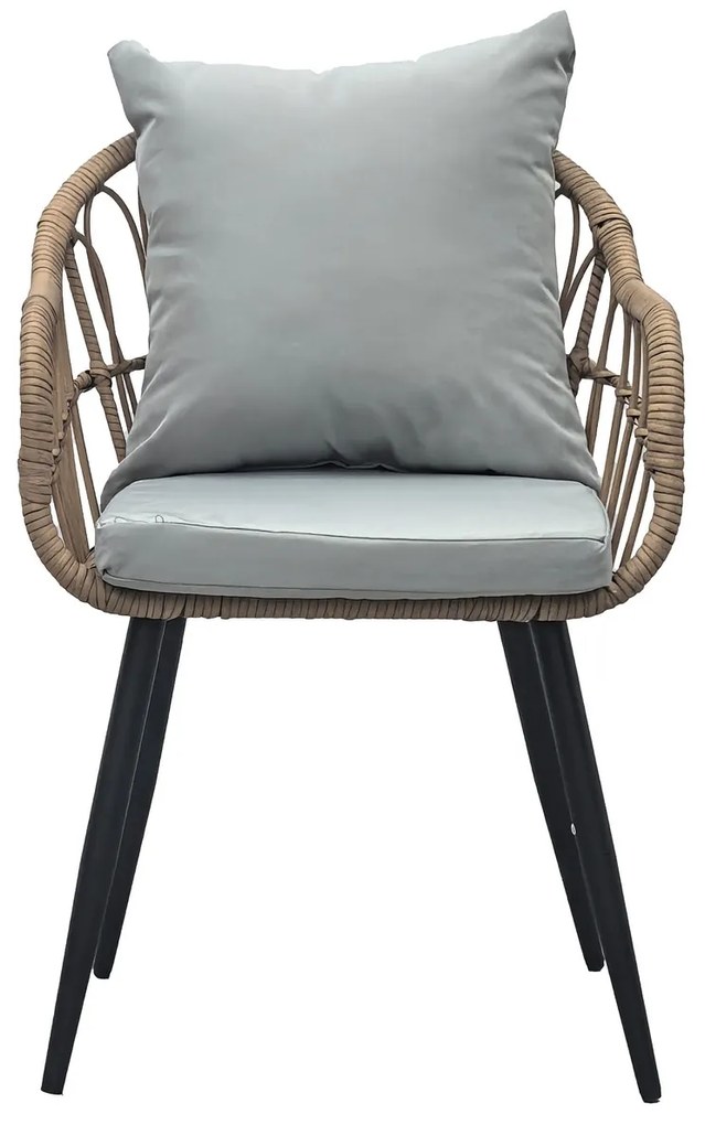 Autronic Kerti szék, fém, polirattan, natúr, AZ-F1406 NAT