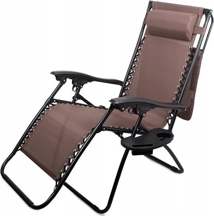 Barna napozóágy napellenző állítható strand összecsukható könnyű