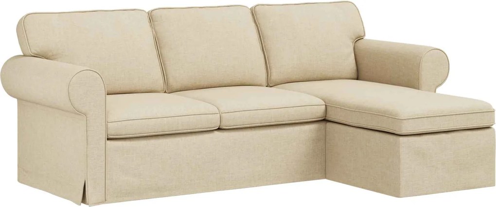 vidaXL Kanapé Krém 215 x 138 x 80 cm szövet