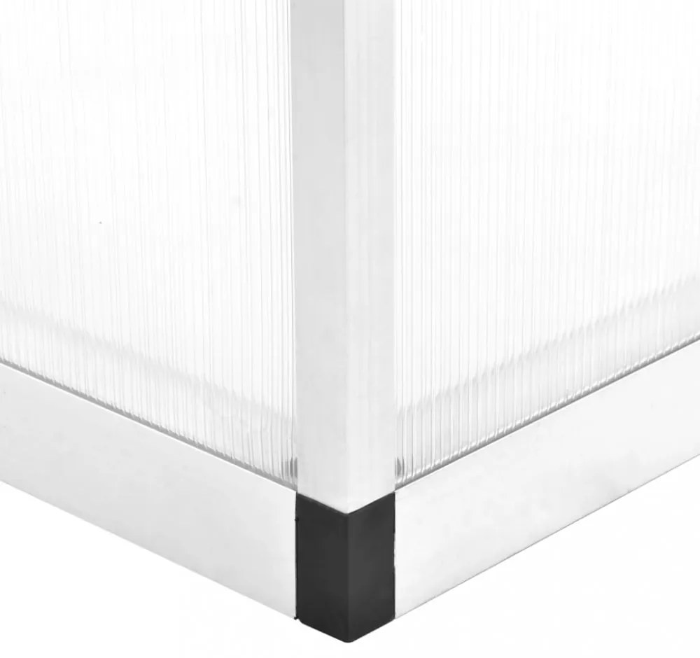 alumínium melegház 421 x 190 x 195 cm 15,6 m³