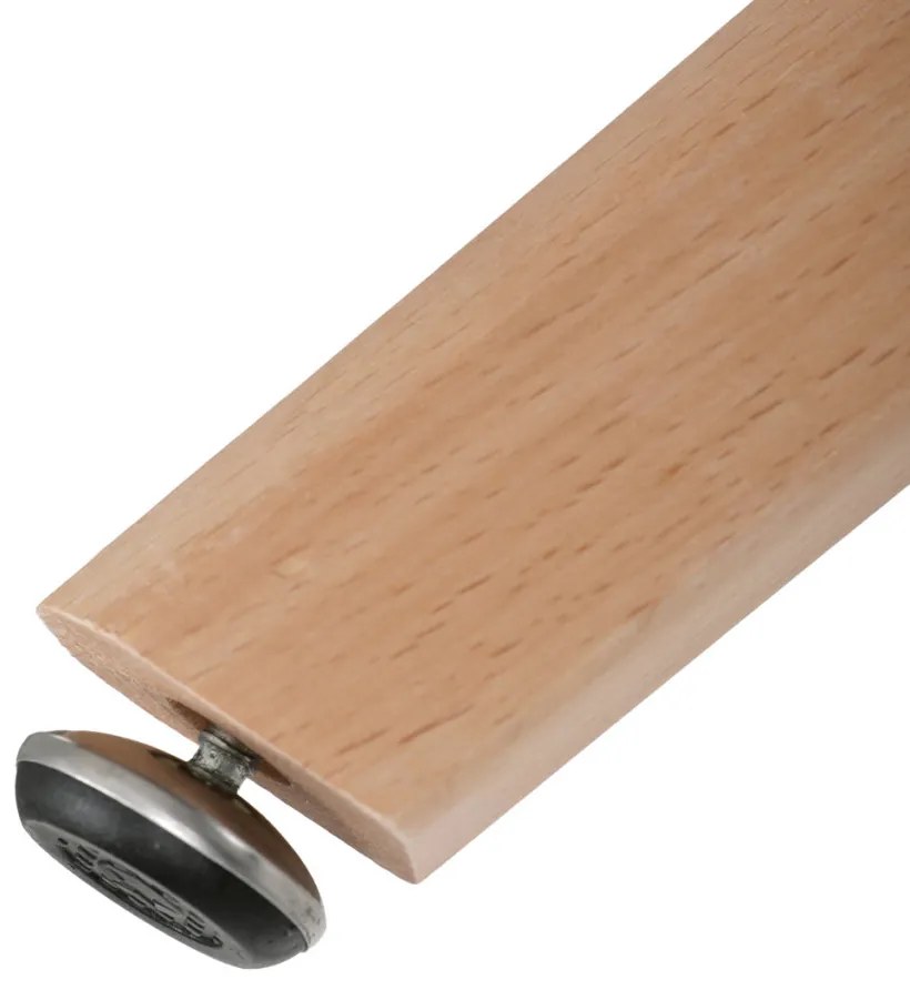 Masă rotundă, 80x80x74 cm, MDF - lac mat alb, cadru metalic, picioare din lemn