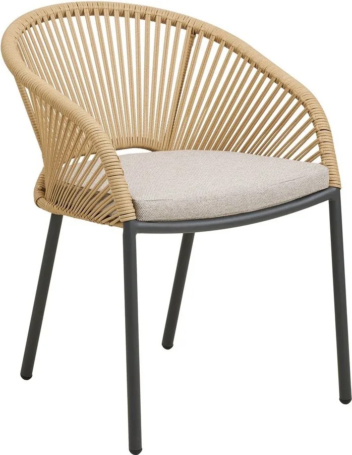 Bézs fém-párnázott kerti szék Novella – House Nordic