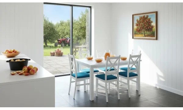 Összecsukható LIAM étkezőasztal, fehér