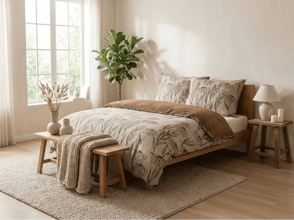 Mikroflanel ágyneműhuzat MINARO bézs Ágyneműhuzat mérete: 70 x 90 cm | 140 x 200 cm