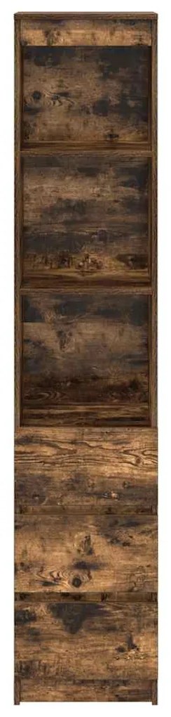 füstös tölgy színű szerelt fa magasszekrény 37,5x35x180 cm