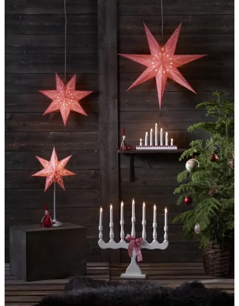 Markslöjd 8004 - Karácsonyi gyertyatartó SVANEHOLM 7xE10/3W/230V fehér