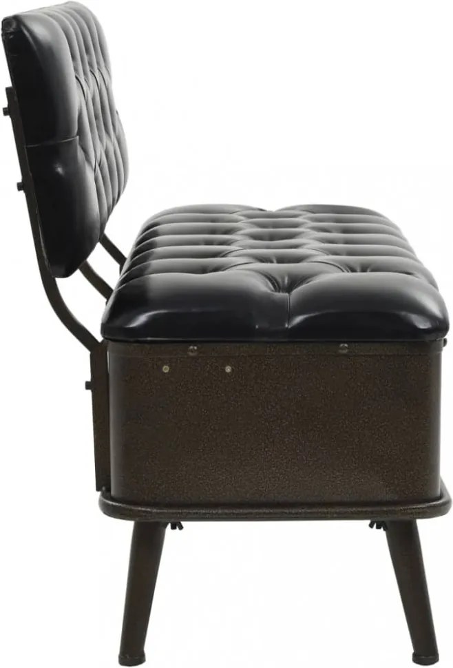 Műbőr tárolópad háttámlával 120 x 52 x 75 cm