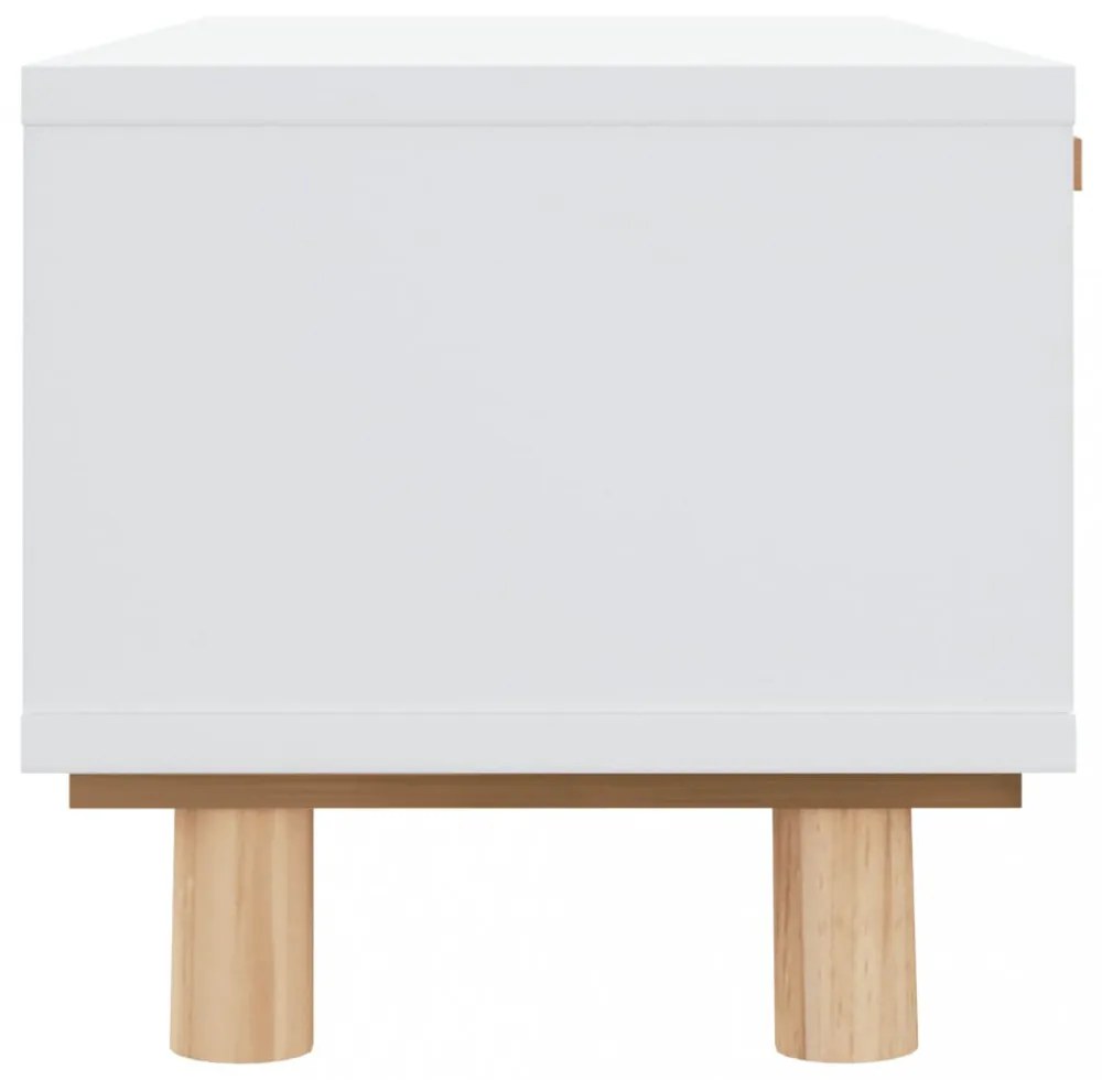 fehér szerelt fa és tömör fenyőfa dohányzóasztal 80x40x30 cm