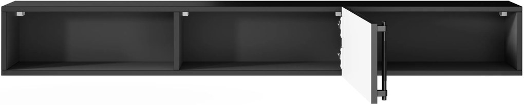 RAFTT fali polc ajtóval 150 cm, fekete