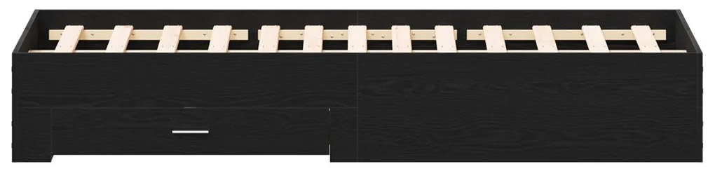 Fiókos Ágykeret Fekete tölgy Szerelt fa 140 x 200 cm Tárolás