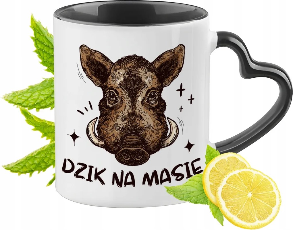 Vicces Bögre Fekete Szív Alakú Füllel Ajándék