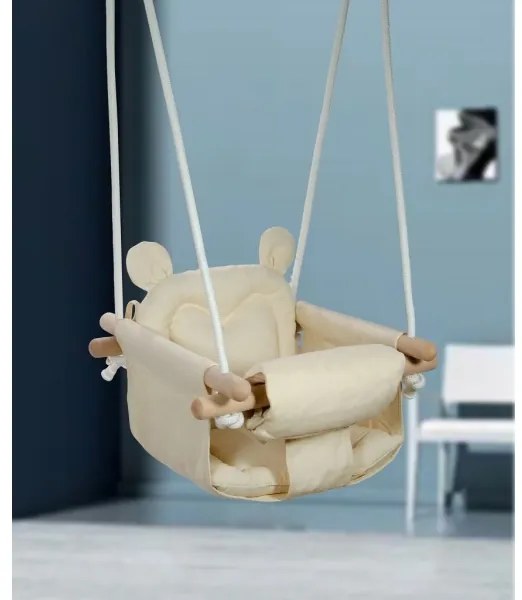 2Kids Toys - Gyermek textilhinta krémes/bükkfa