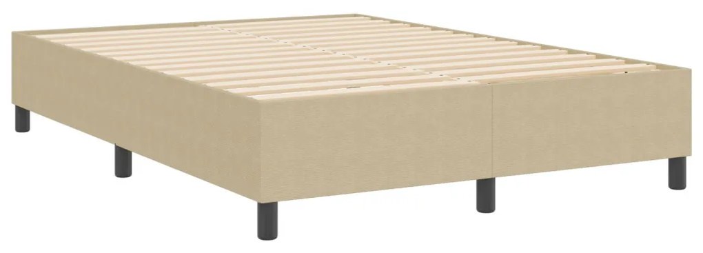 Boxspring Ágy Világosszürke Zöld 140x200 cm Pamut Szövet