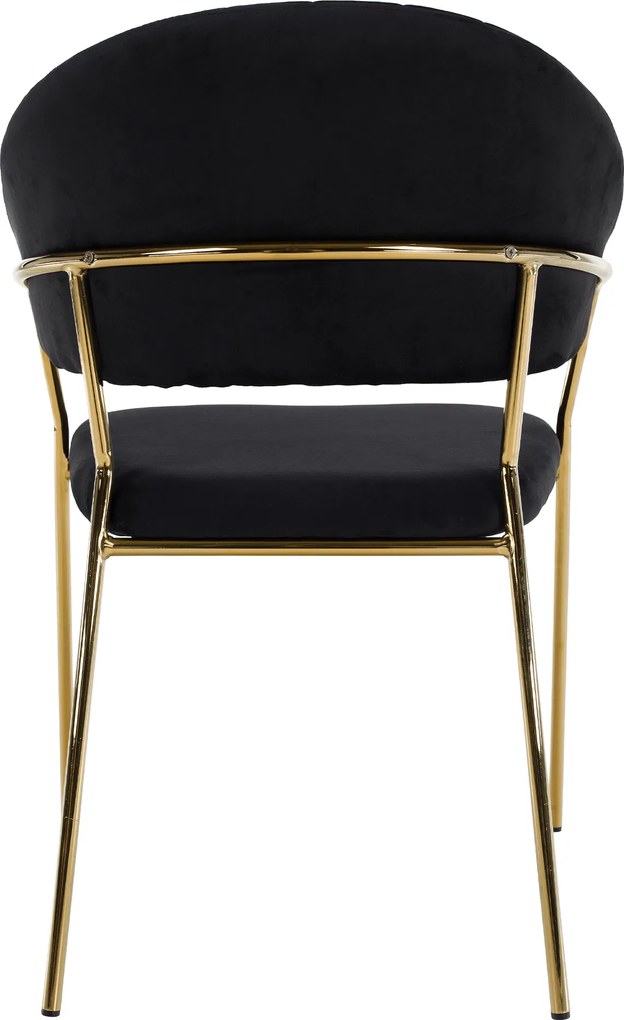 Design étkezőszék, fekete Velvet szövet/gold króm arany, DASMIN TYP 1