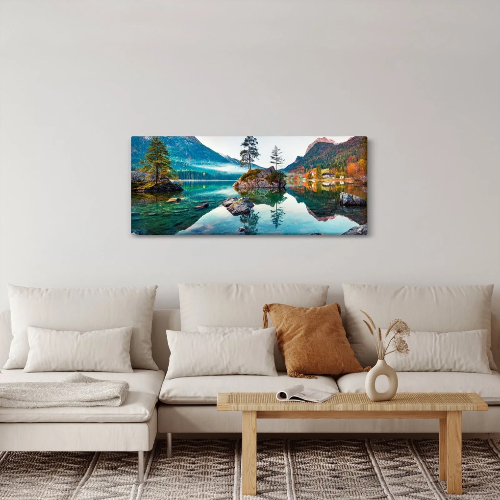 Kép - Lake Hintersee, Bajor - Alpok, Ausztria (120x50 cm)