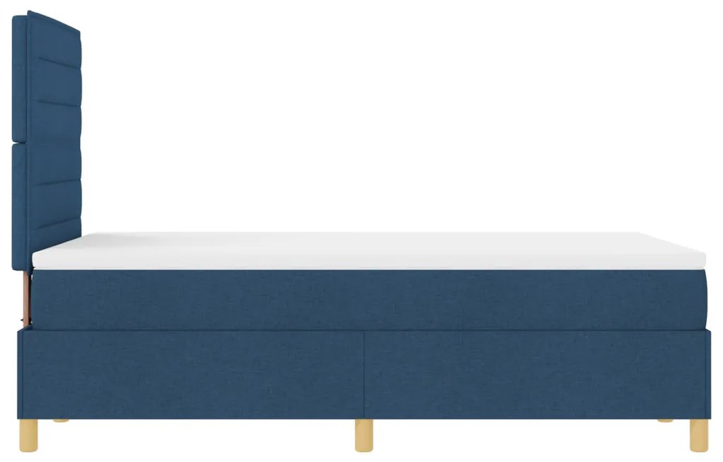 Box Spring Ágy Matrac & LED Kék 120x200 cm Szövet