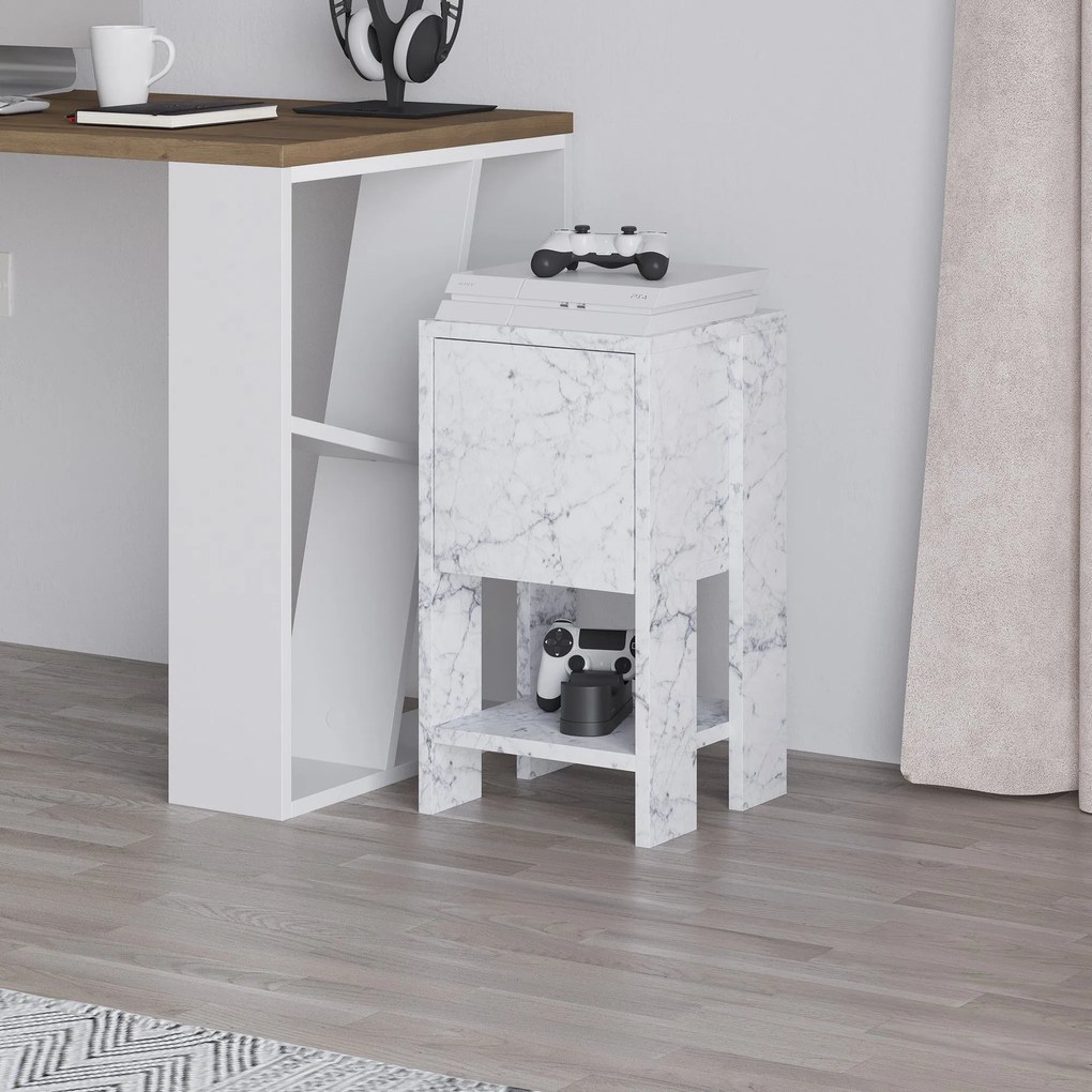 Éjjeliszekrény Ema - Carrara Marble